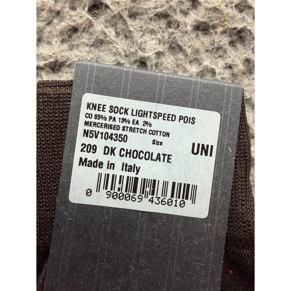 NWT Ermenegildo Zegna Lightspeed Pois Knee Socks Dark Chocolate One Size Unisex